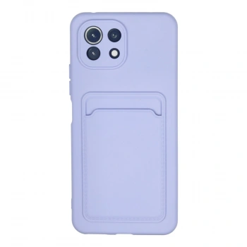 Xiaomi Mi 11 Kılıf Kelvin Kartvizitli Silikon - Lila