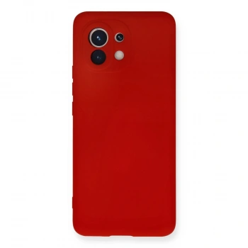 Xiaomi Mi 11 Kılıf Nano İçi Kadife Silikon - Kırmızı