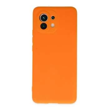 Xiaomi Mi 11 Kılıf Nano İçi Kadife Silikon - Turuncu