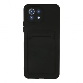 Xiaomi Mi 11 Lite Kılıf Kelvin Kartvizitli Silikon - Siyah