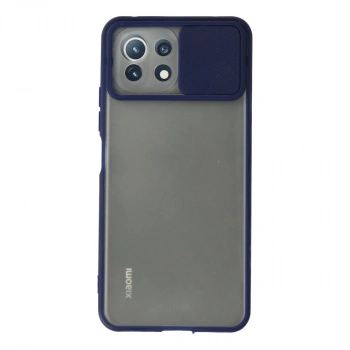 Xiaomi Mi 11 Lite Kılıf Palm Buzlu Kamera Sürgülü Silikon - Lacivert