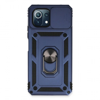 Xiaomi Mi 11 Lite Kılıf Pars Lens Yüzüklü Silikon - Lacivert