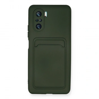 Xiaomi Mi 11i Kılıf Kelvin Kartvizitli Silikon - Koyu Yeşil