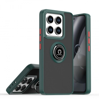 Xiaomi Mi 14t Montreal Yüzüklü Silikon Kapak - Yeşil