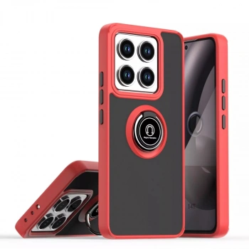Xiaomi Mi 14t Pro Kılıf Montreal Yüzüklü Silikon Kapak - Kırmızı