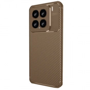 Xiaomi Mi 15 Kılıf Auto Focus Karbon Kapak - Kahverengi