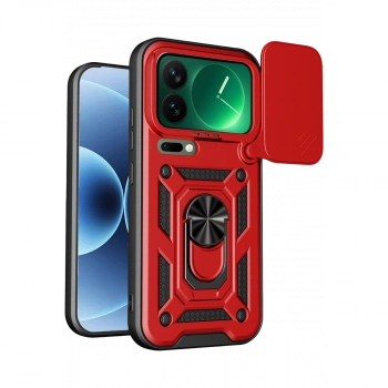 Xiaomi Mi 17 Pro Max Pars Lens Yüzüklü Silikon - Kırmızı