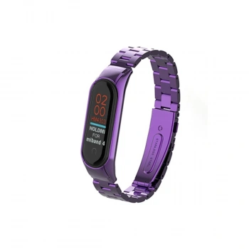 Xiaomi Mi Band 4 Metal Baklalı Kordon - Mor