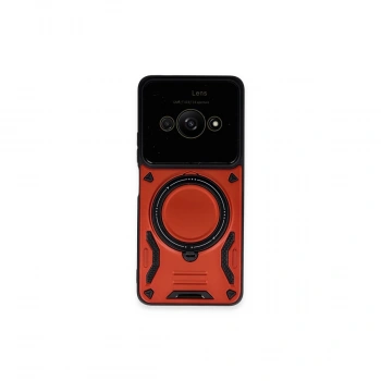Xiaomi Poco C61 Kılıf Joy Lens Standlı Kapak - Kırmızı