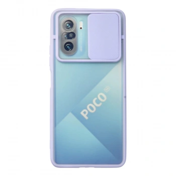 Xiaomi Poco F3 Kılıf Palm Buzlu Kamera Sürgülü Silikon - Lila