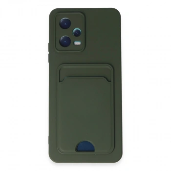 Xiaomi Poco X5 5g Kılıf Kelvin Kartvizitli Silikon - Koyu Yeşil