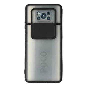 Xiaomi Pocophone X3 Kılıf Palm Buzlu Kamera Sürgülü Silikon - Siyah