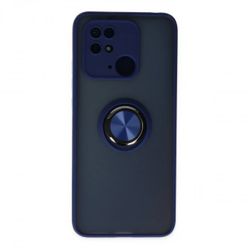 Xiaomi Redmi 10c Kılıf Montreal Yüzüklü Silikon Kapak - Lacivert
