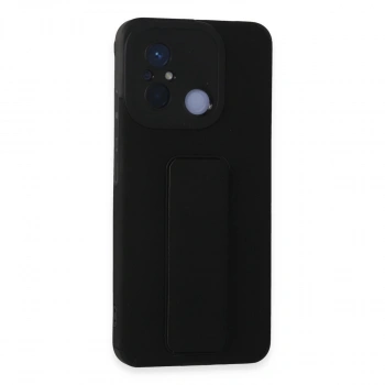 Xiaomi Redmi 12c Kılıf Mega Standlı Silikon - Siyah