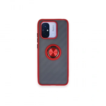 Xiaomi Redmi 12c Kılıf Montreal Yüzüklü Silikon Kapak - Kırmızı
