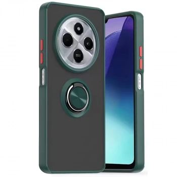 Xiaomi Redmi 14c Kılıf Montreal Yüzüklü Silikon Kapak - Yeşil