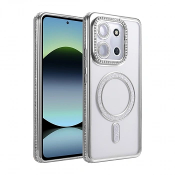 Xiaomi Redmi 15c 4g Joke Simli Magneticsafe Kılıf - Gümüş