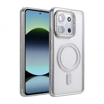 Xiaomi Redmi 15c 4g Joke Simli Magneticsafe Kılıf - Gümüş