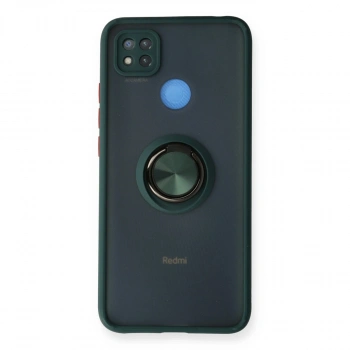Xiaomi Redmi 9c Kılıf Montreal Yüzüklü Silikon Kapak - Yeşil