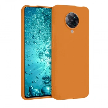 Xiaomi Redmi K30 Pro Kılıf Nano İçi Kadife Silikon - Turuncu