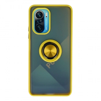 Xiaomi Redmi K40 Kılıf Montreal Yüzüklü Silikon Kapak - Sarı