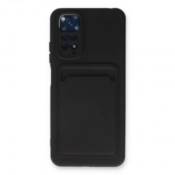 Xiaomi Redmi Note 11 Kılıf Kelvin Kartvizitli Silikon - Siyah