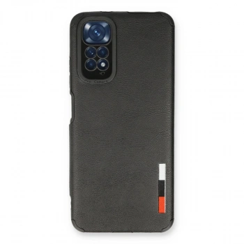 Xiaomi Redmi Note 11 Kılıf Loop Deri Silikon - Siyah