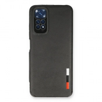 Xiaomi Redmi Note 11 Kılıf Loop Deri Silikon - Siyah