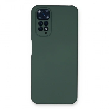 Xiaomi Redmi Note 11 Kılıf Nano İçi Kadife Silikon - Koyu Yeşil