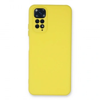 Xiaomi Redmi Note 11 Kılıf Nano İçi Kadife Silikon - Sarı