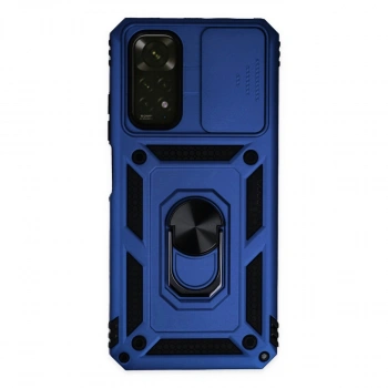 Xiaomi Redmi Note 11 Kılıf Pars Lens Yüzüklü Silikon - Lacivert