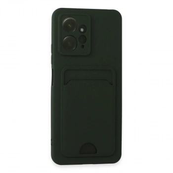 Xiaomi Redmi Note 12 4g Kılıf Kelvin Kartvizitli Silikon - Koyu Yeşil