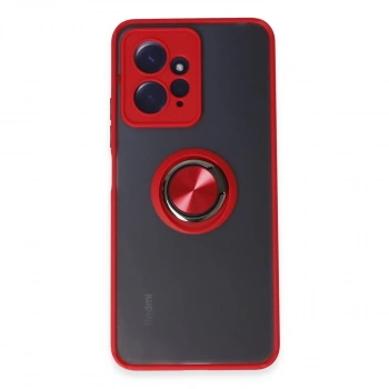 Xiaomi Redmi Note 12 4g Kılıf Montreal Yüzüklü Silikon Kapak - Kırmızı