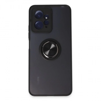 Xiaomi Redmi Note 12 4g Kılıf Montreal Yüzüklü Silikon Kapak - Siyah