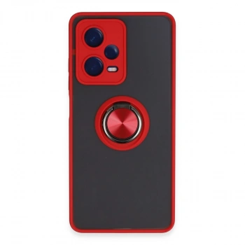 Xiaomi Redmi Note 12 5g Kılıf Montreal Yüzüklü Silikon Kapak - Kırmızı