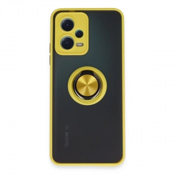 Xiaomi Redmi Note 12 5g Kılıf Montreal Yüzüklü Silikon Kapak - Sarı