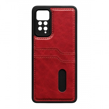 Xiaomi Redmi Note 12 Pro 4g Kılıf Sara Kartvizitli Deri Kılıf - Kırmızı