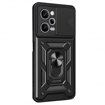 Xiaomi Redmi Note 12 Pro 5g Kılıf Pars Lens Yüzüklü Silikon - Siyah