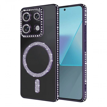 Xiaomi Redmi Note 13 Pro 4g Joke Simli Magneticsafe Kılıf - Derin Mor