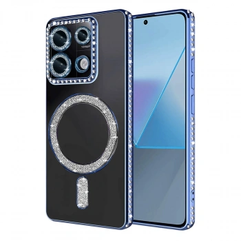 Xiaomi Redmi Note 13 Pro 4g Joke Simli Magneticsafe Kılıf - Mavi