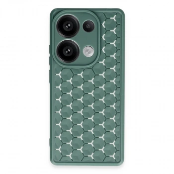 Xiaomi Redmi Note 13 Pro 4g Kılıf Petek Silikon Kapak - Koyu Yeşil