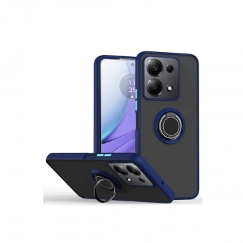 Xiaomi Redmi Note 13 Pro 5g Kılıf Montreal Yüzüklü Silikon Kapak - Lacivert