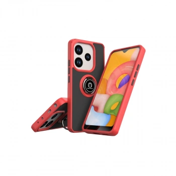 Xiaomi Redmi Note 14 4g Montreal Yüzüklü Silikon Kapak - Kırmızı