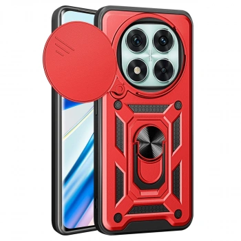 Xiaomi Redmi Note 14 Pro 5g Kılıf Pars Lens Yüzüklü Silikon - Kırmızı