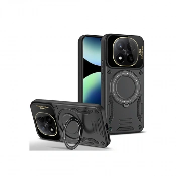 Xiaomi Redmi Note 14 Pro Plus Kılıf Joy Lens Standlı Kapak - Siyah