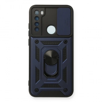 Xiaomi Redmi Note 8 Kılıf Pars Lens Yüzüklü Silikon - Lacivert