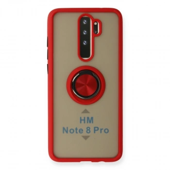 Xiaomi Redmi Note 8 Pro Kılıf Montreal Yüzüklü Silikon Kapak - Kırmızı