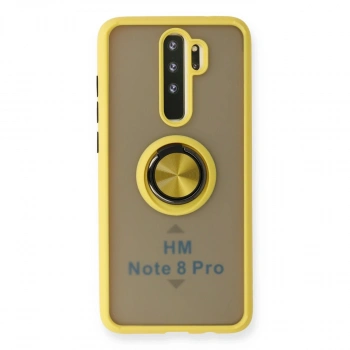 Xiaomi Redmi Note 8 Pro Kılıf Montreal Yüzüklü Silikon Kapak - Sarı