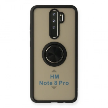 Xiaomi Redmi Note 8 Pro Kılıf Montreal Yüzüklü Silikon Kapak - Siyah