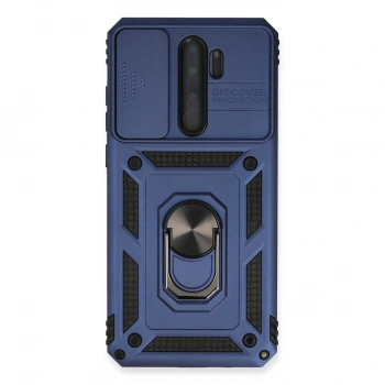 Xiaomi Redmi Note 8 Pro Kılıf Pars Lens Yüzüklü Silikon - Lacivert